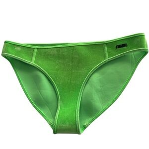 Triangl Bright Green Velvet Bikini Bottoms Swim Suit Womens Size Medium M